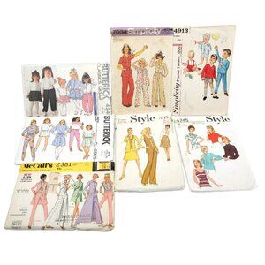 Vintage Sewing Patterns McCalls Simplicity Butterick Kids Woman Jumpsuit Skirts